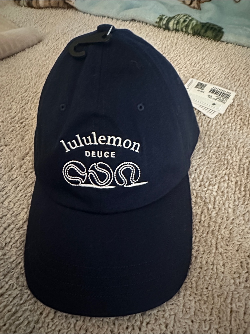 lululemon athletica Navy Embroidered Deuce Baseball Cap. S/m. NWT